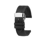 Cinturino for orologio sportivo da uomo in gomma impermeabile da 23mm Adatto for Casio PROTREK PRW-30 50 60 70(A-Black steel)