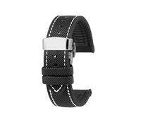 Cinturino for orologio sportivo da uomo in gomma impermeabile da 23mm Adatto for Casio PROTREK PRW-30 50 60 70(A-Black white steel)
