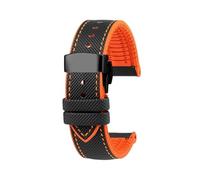 Cinturino for orologio sportivo da uomo in gomma impermeabile da 23mm Adatto for Casio PROTREK PRW-30 50 60 70(A-Black Orange Black)