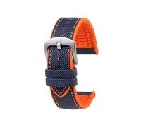 Cinturino for orologio sportivo da uomo in gomma impermeabile da 23mm Adatto for Casio PROTREK PRW-30 50 60 70(Blue Orange steel)
