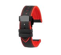 Cinturino for orologio sportivo da uomo in gomma impermeabile da 23mm Adatto for Casio PROTREK PRW-30 50 60 70(A-Black Red Black)