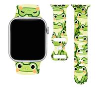 Cinturino Frog compatibile con Apple Watch, cinturino in morbido silicone regolabile per tutte le serie, 38mm/40mm/41mm