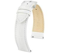 Cinturino HIRSCH Duke L - Pelle di vitello italiana - Alligatore in rilievo - Donna/uomo - bianco - 22 mm