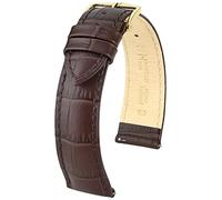 Cinturino HIRSCH Duke M - Pelle di vitello italiana - Alligatore in rilievo - Donna/uomo - marrone - 12 mm