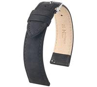 Cinturino HIRSCH Osiris L - vera pelle di vitello - classico/elegante - donna/uomo - Nubuk nero - 18 mm