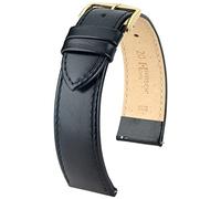 Cinturino HIRSCH Osiris M - vera pelle di vitello - classico/elegante - donna/uomo - Lucido nero - 18 mm