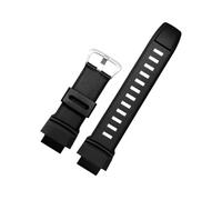 Cinturino impermeabile da uomo adatto for Casio PRG-270/250/500 PRW-2500/3500/5100 Cinturino in silicone da uomo in resina 18mm(Black Silver Buckle)
