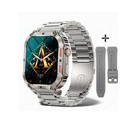 (Cinturino in acciaio color argento) Orologio intelligente sportivo da esterno per adulti Android iOS IP68 Orologi