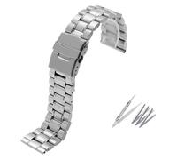 cinturino in acciaio inossidabile Cinturini for orologi Cinturino for orologio in acciaio inossidabile 18mm 20mm 22mm 24mm Cinturino in acciaio inossidabile for uomo Bracciale di ricambio(Silver,24mm)