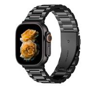 Cinturino in Acciaio Inossidabile Compatible with Apple Watch (38/40/41/42/44/45/46/49mm) - Fibbia a Farfalla Doppio Pulsante per iWatch Ultra3/2/1 SE3/2/1 Series11/10/9/8/7/6/5/4/3/2/1, Nero