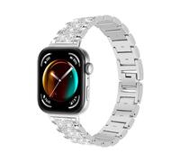 Cinturino in acciaio inossidabile for Huawei Watch Fit 3, for Huawei Watch Fit 4/4 Pro, da donna e da uomo, con brillantini in metallo, accessori(Silver,For fit 4)