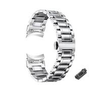 Cinturino in acciaio inossidabile No Gaps for Samsung Galaxy Watch 6Classic 43 47mm 5Pro 45mm 7/6/5/4 40 44mm Quick Fit Band(Silver,For Galaxy watch 6 5 4)