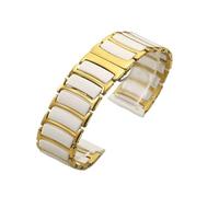 Cinturino In Ceramica + Metallo 20 mm For Samsung Galaxy 7/6/5/4 40 44mm Classic 43 47mm Bracciale, 22mm For Huawei Watch GT6 GT5 Pro 46mm(Gold white,For Galaxy 5 pro 45mm)