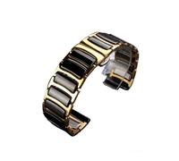 Cinturino In Ceramica + Metallo 20 mm For Samsung Galaxy 7/6/5/4 40 44mm Classic 43 47mm Bracciale, 22mm For Huawei Watch GT6 GT5 Pro 46mm(Gold black,22MM)