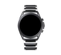 Cinturino In Ceramica + Metallo 20 mm For Samsung Galaxy 7/6/5/4 40 44mm Classic 43 47mm Bracciale, 22mm For Huawei Watch GT6 GT5 Pro 46mm(Silver black,For Galaxy 7 44mm)
