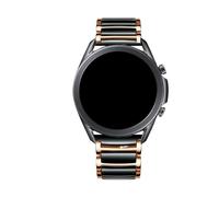 Cinturino In Ceramica + Metallo 20 mm For Samsung Galaxy 7/6/5/4 40 44mm Classic 43 47mm Bracciale, 22mm For Huawei Watch GT6 GT5 Pro 46mm(Rose gold black,For 4Classic 42mm)