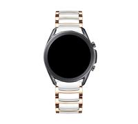 Cinturino In Ceramica + Metallo 20 mm For Samsung Galaxy 7/6/5/4 40 44mm Classic 43 47mm Bracciale, 22mm For Huawei Watch GT6 GT5 Pro 46mm(Rose gold white,For Galaxy 4-5-6 40mm)