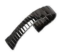 Cinturino in Ceramica Nera for Uomo e Donna con Fibbia Pieghevole, 19 mm, 26 mm, 27 mm, 29 mm(Black_29mm)