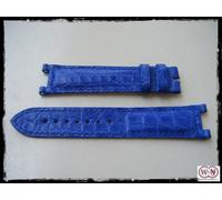 Cinturino in Coccodrillo Blu Lapis per Cartier Pasha 38mm 20/18 per Fibbia