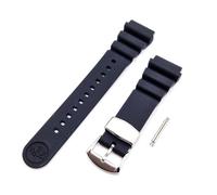 Cinturino in Gomma 22mm Compatibile con Seiko Turtle 6309 6306 Vintage FLAT VENT Prospex Skx 007 009 Sub Diver FIBBIA lucida satinato acciaio INOX 3016 22 MM Nero Black