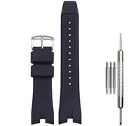 Cinturino in gomma compatibile con Citizen AW1475 1476 1477 CA4154 4155 Cinturino di ricambio da uomo Eco-Drive in silicone (fibbia nera argento)