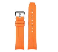 Cinturino in gomma con estremità curva da 22 mm compatibile Tissot 1853 Starfish Diving T120 Citizen Blue Angel JY8078-52L Seconda generazione impermeabile(Orange silver pin,21mm)
