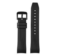 Cinturino in gomma con estremità curva da 22 mm compatibile Tissot 1853 Starfish Diving T120 Citizen Blue Angel JY8078-52L Seconda generazione impermeabile(Black black pin,22mm)