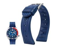 Cinturino in gomma da 20mm 22mm adatto for Seiko IWC Citizen Braccialetti con cinturino in waffle Moda universale da uomo Diver Cinturino sportivo in silicone (Color : Blue-silver, Size : 22mm)