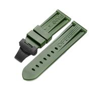 Cinturino in gomma da 24 mm adatto for cinturino for Panerai PAM Cintura in silicone nero Chiusura a farfalla Fibbia pieghevole Con logo Accessori for orologi da uomo(Color:Green-Black)