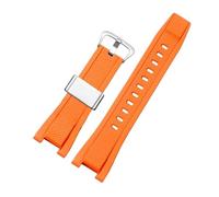 Cinturino in gomma siliconica compatibile con Casio G-SHOCK serie GST GST-W300 210 400G S130 S310 S330 B100 cinturino sportivo(Orange-silver B)