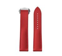 Cinturino in gomma siliconica liquida da 20 a 22 mm, cinturino for orologio subacqueo sportivo, fibbia pieghevole, impermeabile(Red,22MM_NO BUCKLE)