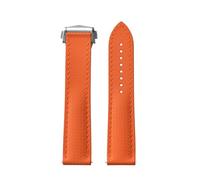 Cinturino in gomma siliconica liquida da 20 a 22 mm, cinturino for orologio subacqueo sportivo, fibbia pieghevole, impermeabile(Orange,20MM_BLACK BUCKLE)