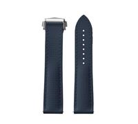 Cinturino in gomma siliconica liquida da 20 a 22 mm, cinturino for orologio subacqueo sportivo, fibbia pieghevole, impermeabile(Blue,22MM_SILVER BUCKLE)