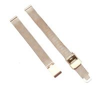 Cinturino in metallo for orologio da donna e da uomo con chiusura pieghevole in acciaio a sgancio rapido, cinturino in maglia intrecciata, larghezza 10 mm, 12 mm, 14 mm, 16 mm, 18 mm, 20 mm, 22 mm(Ros