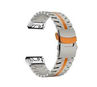 Cinturino in metallo QuickFit da 22mm 26 mm for cinturino in acciaio inossidabile for Garmin Fenix 8 51mm 7 7X 6 6X Pro for braccialetto for Garmin Fenix 3 5 5X Plus(Titanium Orange,22mm(Fenix 8 4