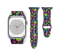 Cinturino in morbido silicone compatibile con Apple Watch da 38 mm, 40 mm, 42 mm, 44 mm, con funghi magici, cinturino sportivo di ricambio per iWatch Series, 42mm44mm, Silicone
