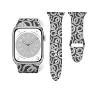 Cinturino in morbido silicone compatibile con Apple Watch da 38 mm, 40 mm, 42 mm, 44 mm, motivo serpenti tatuati, cinturino sportivo di ricambio per iWatch Series, 38mm40mm, Silicone