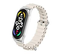 Cinturino in morbido silicone con custodia protettiva in metallo, adatto per Xiaomi Mi Band 3/4/5/6/7/8/9, impermeabile, regolabile, sportivo, traspirante, unisex, cinturino di ricambio (grigio caldo