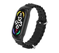 Cinturino in morbido silicone con custodia protettiva in metallo, adatto per Xiaomi Mi Band 3/4/5/6/7/8/9, impermeabile, regolabile, sportivo, traspirante, unisex, cinturino di ricambio (nero, Mi Band