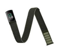 Cinturino in Nylon Compatibile con Fitbit Charge5/6, Bracciale da Polso Regolabile, Resistente all'Acqua e Traspirante, Colore Verde Militare Green - Nouvo