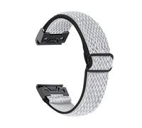 Cinturino in nylon elastico da 20 mm for Garmin Fenix 7S 6S Pro 5S Plus Cinturino sportivo in tessuto for Garmin Fenix 8 43mm cinturino(White-Black,20mm)