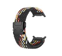 Cinturino in nylon for Samsung Galaxy Watch 7 Ultra 47 mm, cinturino sostitutivo for GALAXY ULTRA, braccialetto sportivo intrecciato.(BRainbow black)
