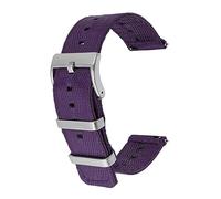 cinturino in nylon intrecciato Cerchio in acciaio inossidabile a sgancio rapido Uomo Donna Bracciale cinturino universale in tessuto 20/22/24 mm, Viola, 22mm