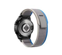 Cinturino in nylon intrecciato QuickFit da 22 a 26mm for Garmin Fenix 8, 47/51mm, 7, 7X, 6, 6X, Pro, 5X Plus, Enduro 3, cinturino sportivo traspirante.(Gray blue,26mm(Fenix 8 51mm))