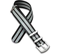 Cinturino in nylon per cintura di sicurezza di alta qualità, 20 mm, 22 mm, iconica striscia nera, marrone chiaro e grigio, morbido cinturino a doppio passaggio, tessuto liscio per cintura di sicurezza