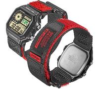 Cinturino in nylon resistente da 18 mm compatibile con Casio DW-H5600, AE-1000W, AE-1100W, AE-1200, W-S200H, F-91W e altri, cinturino a sgancio rapido | 2 misure (S: 16,3 - 19,3 cm, M: 18,3 - 21,3 cm)