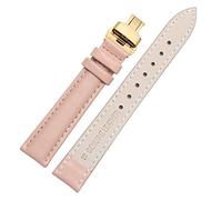 Cinturino in pelle 14/16/18/20mm braccialetto di vigilanza con la farfalla Chiusura Lingt Oro Rosa, 20mm