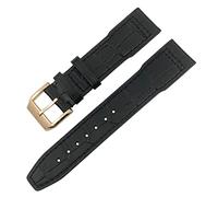 Cinturino in pelle 20 mm 21 mm 22 mm per IWC IW3777 IW3270 Mark 18 Big Pilot Watch Strap Brown Soft Cowhide Braccialetti (colore: nero bianco oro, dimensioni: 21 mm), 22mm