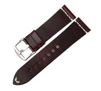 Cinturino in pelle cerata e olio con uno stile retrò invecchiato, compatibile orologi larghezza delle aste di 20 mm, 22 24 , stanghetta a sgancio rapido la maggior parte degli da polso(Red S,20mm)