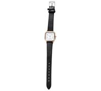 Cinturino in pelle da donna con cinturino satinato per orologio, Nero , One Size